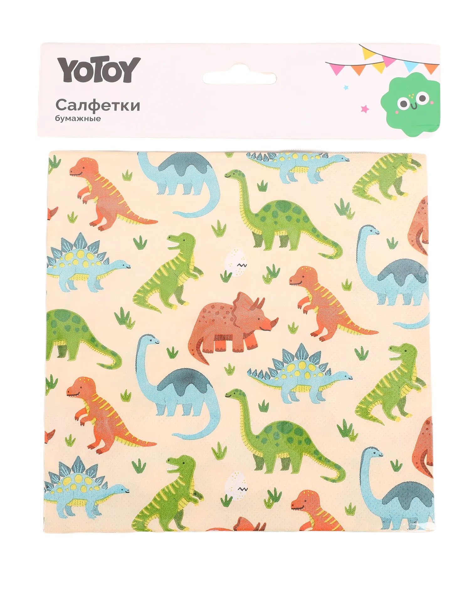 Салфетки Yotoy Динозавры 16шт 3 слоя 33*33см - фото 2