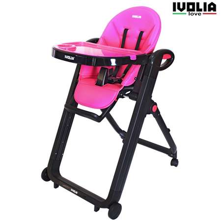 Стульчик для кормления Ivolia LOVE 02 4 колеса pink трансформер