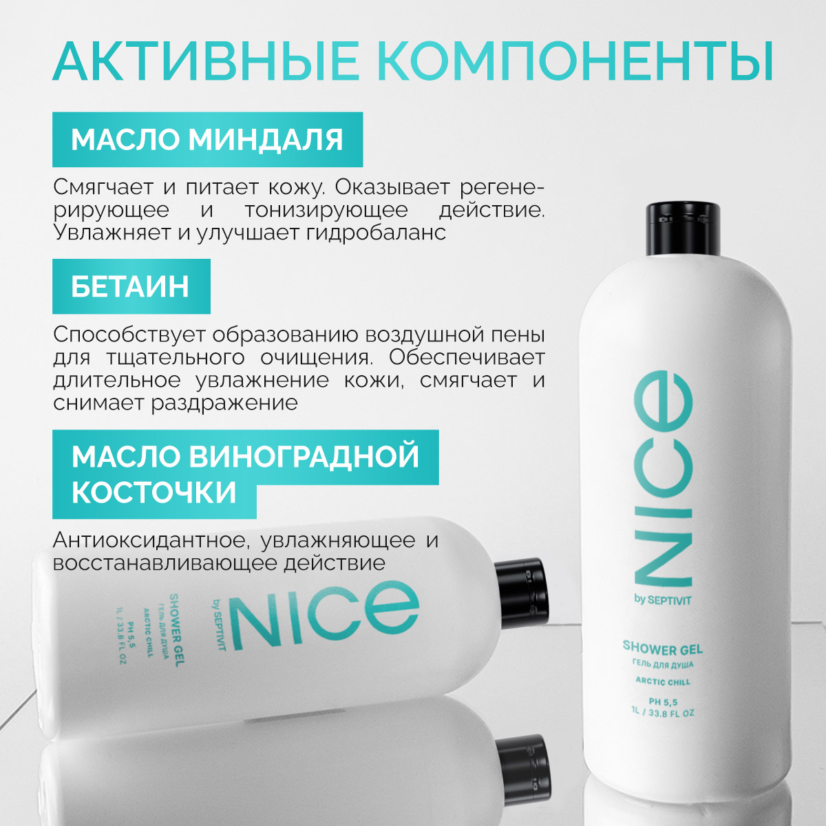 Гель NICE by Septivit Arctic Chill 1000 мл - фото 3