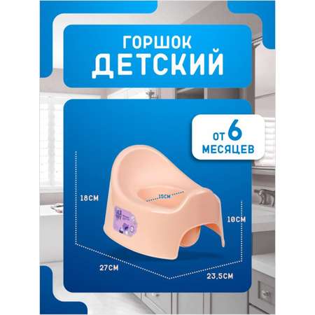 Горшок PLASTIC REPABLIC baby розовый
