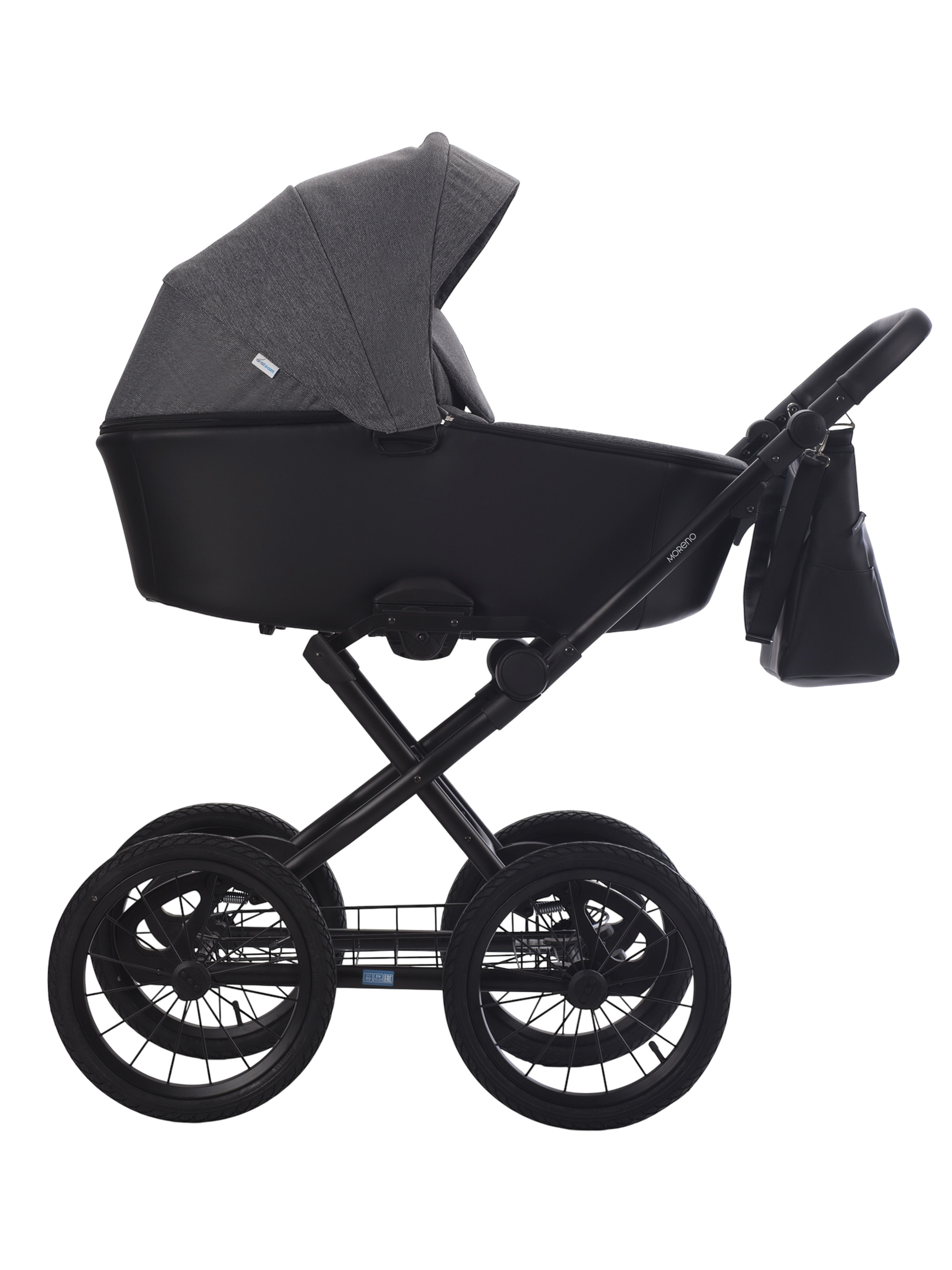 Коляска 2в1 Aroteam Moreno SL New 05 черная кожа - фото 2