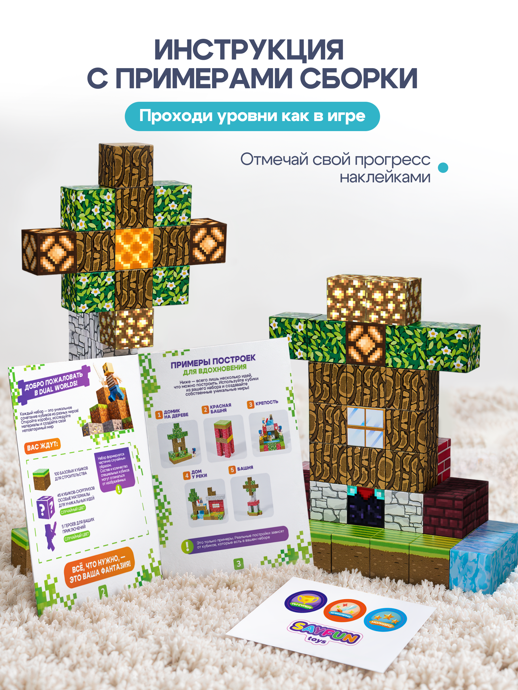 Конструктор SAYFUN toys магнитный 150 дет. - фото 14