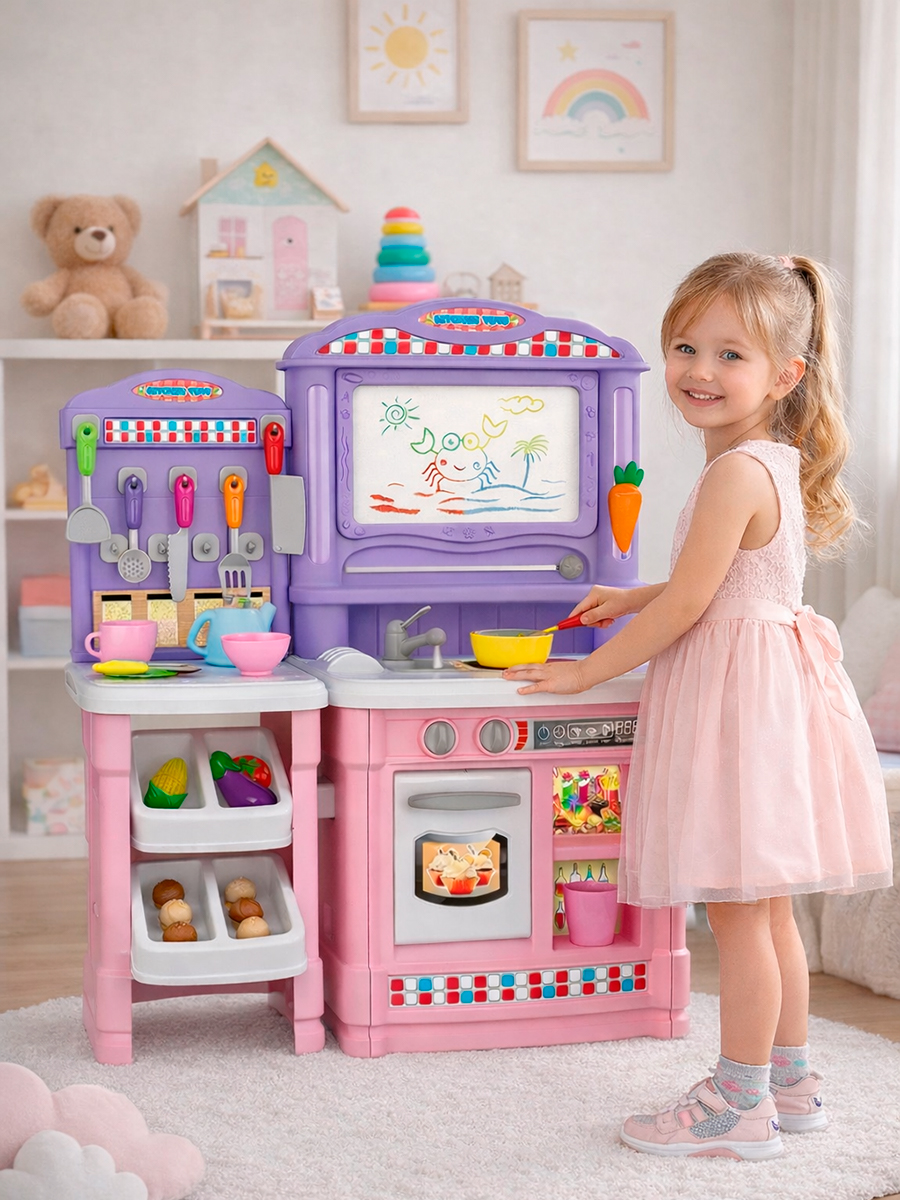 Игрушечная кухня BeInFun с аксессуарами: 38 шт. - фото 6