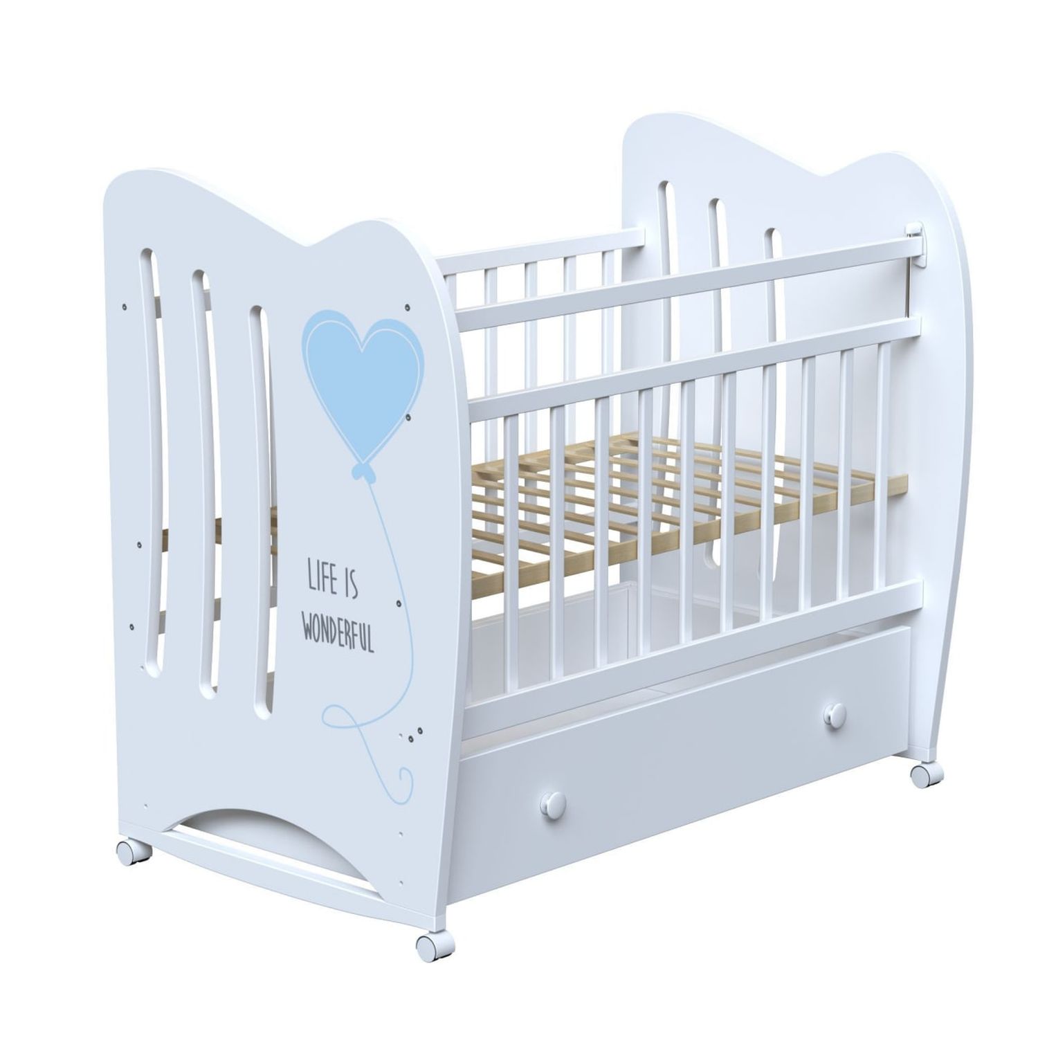 Детская кроватка ВДК, без маятника (белый) - фото 1