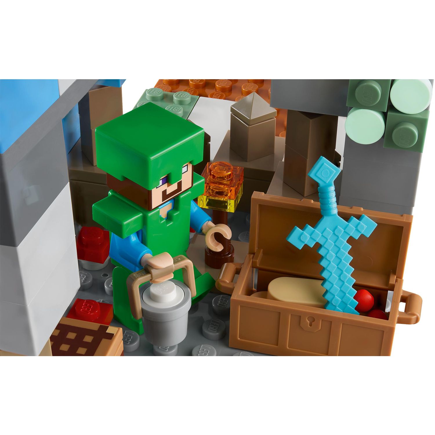 Конструктор LEGO Minecraft Ледяные вершины блочный - фото 6