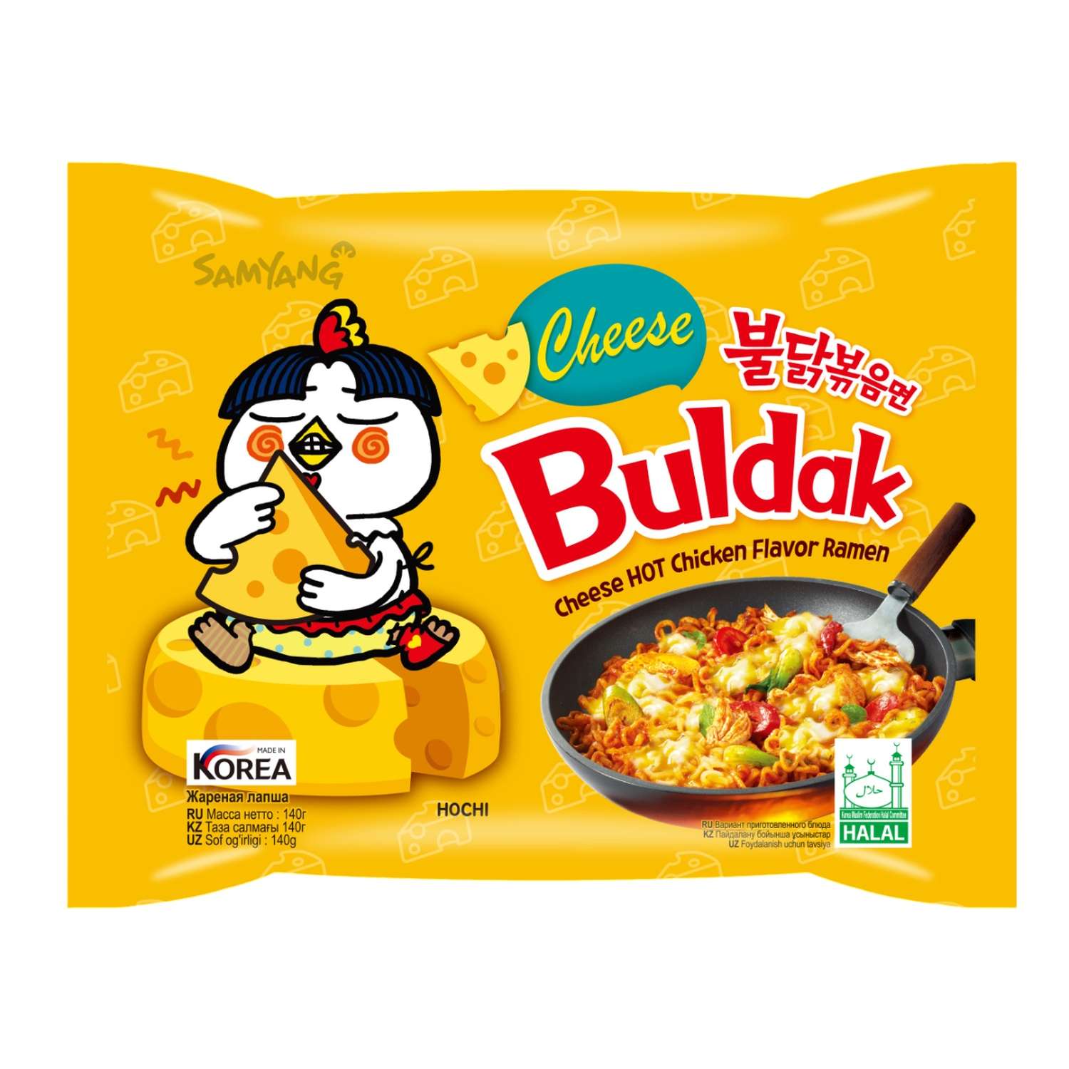 Лапша Buldak со вкусом острой курицы и сыра 140г - фото 1