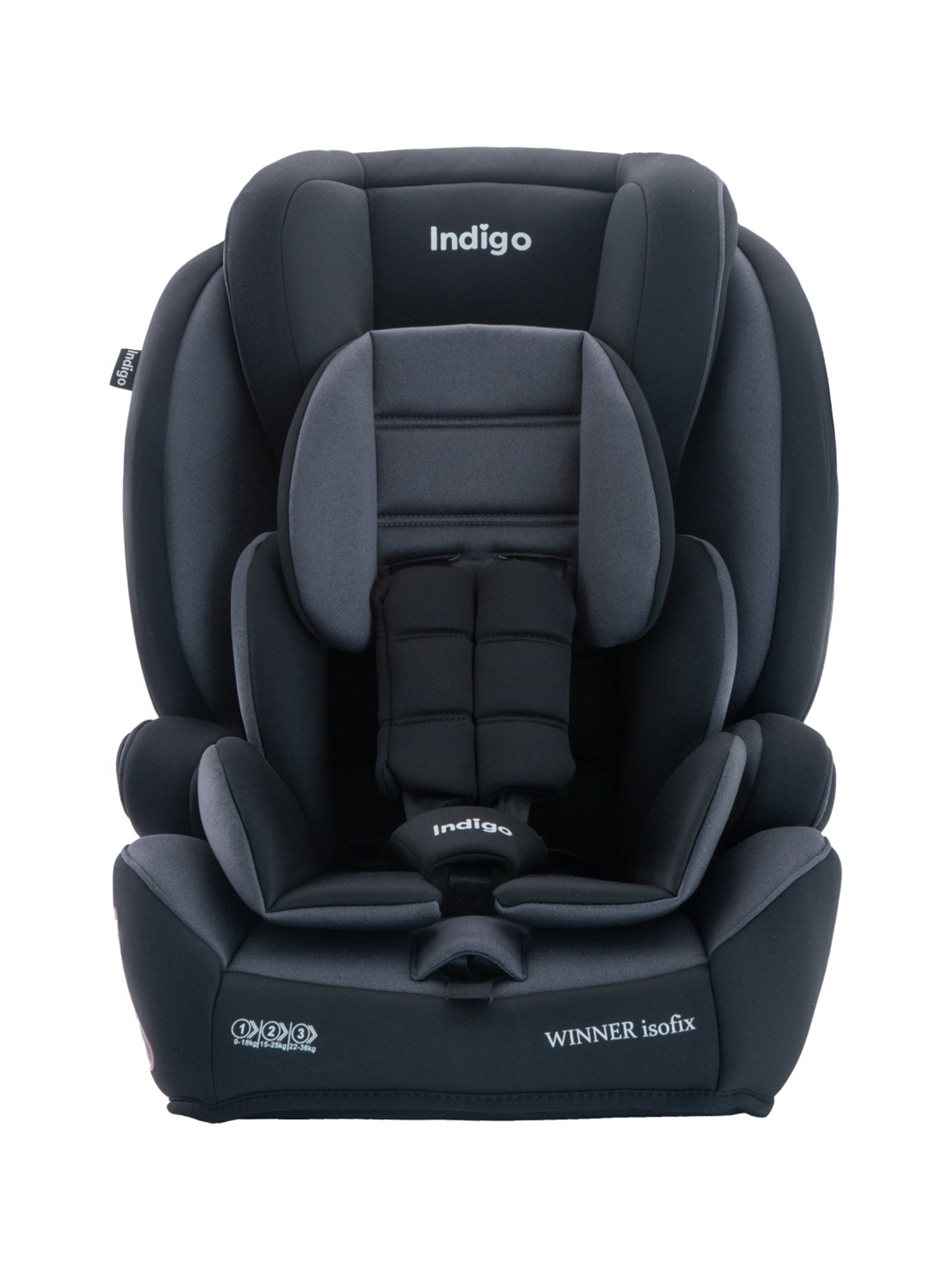 Автокресло Indigo Winner Isofix 1/2/3 (9-36 кг) серый - фото 10