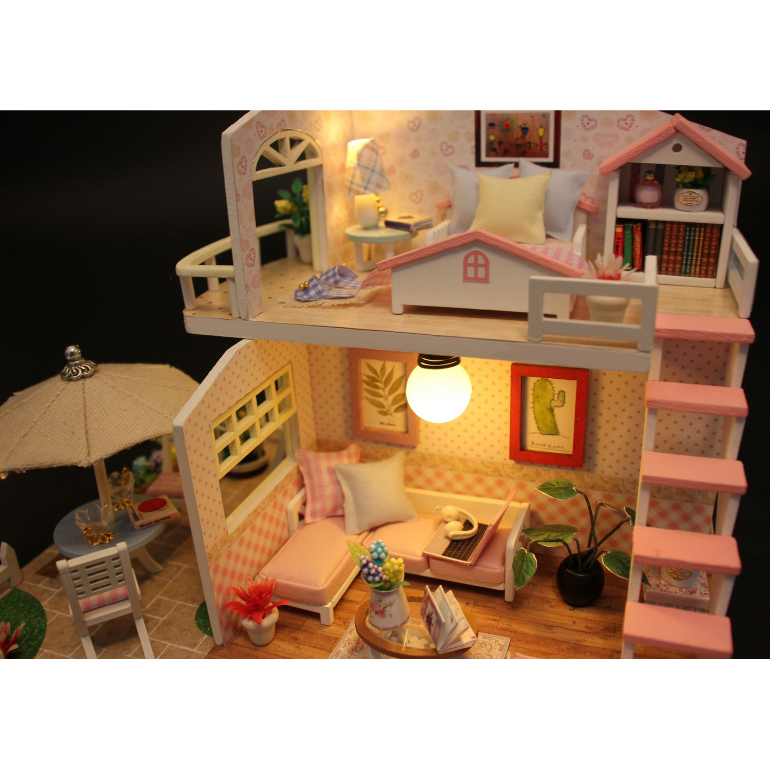 Интерьерный конструктор HitToy Румбокс Розовый Лофт с куполом M033 - фото 4