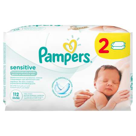 Влажные салфетки Pampers Sensitive 2 упак. 56 шт.