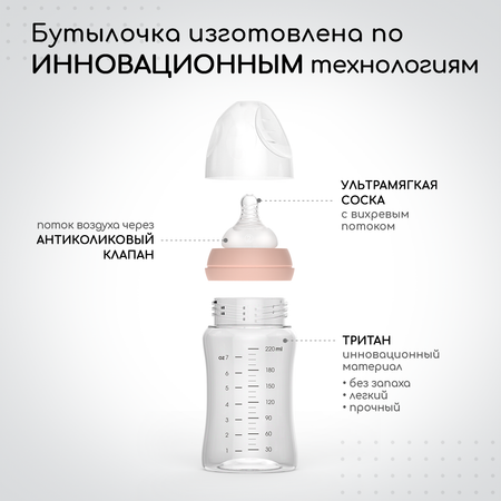 Бутылочка Miyoumi Anti-Colic 220 мл 2 шт.