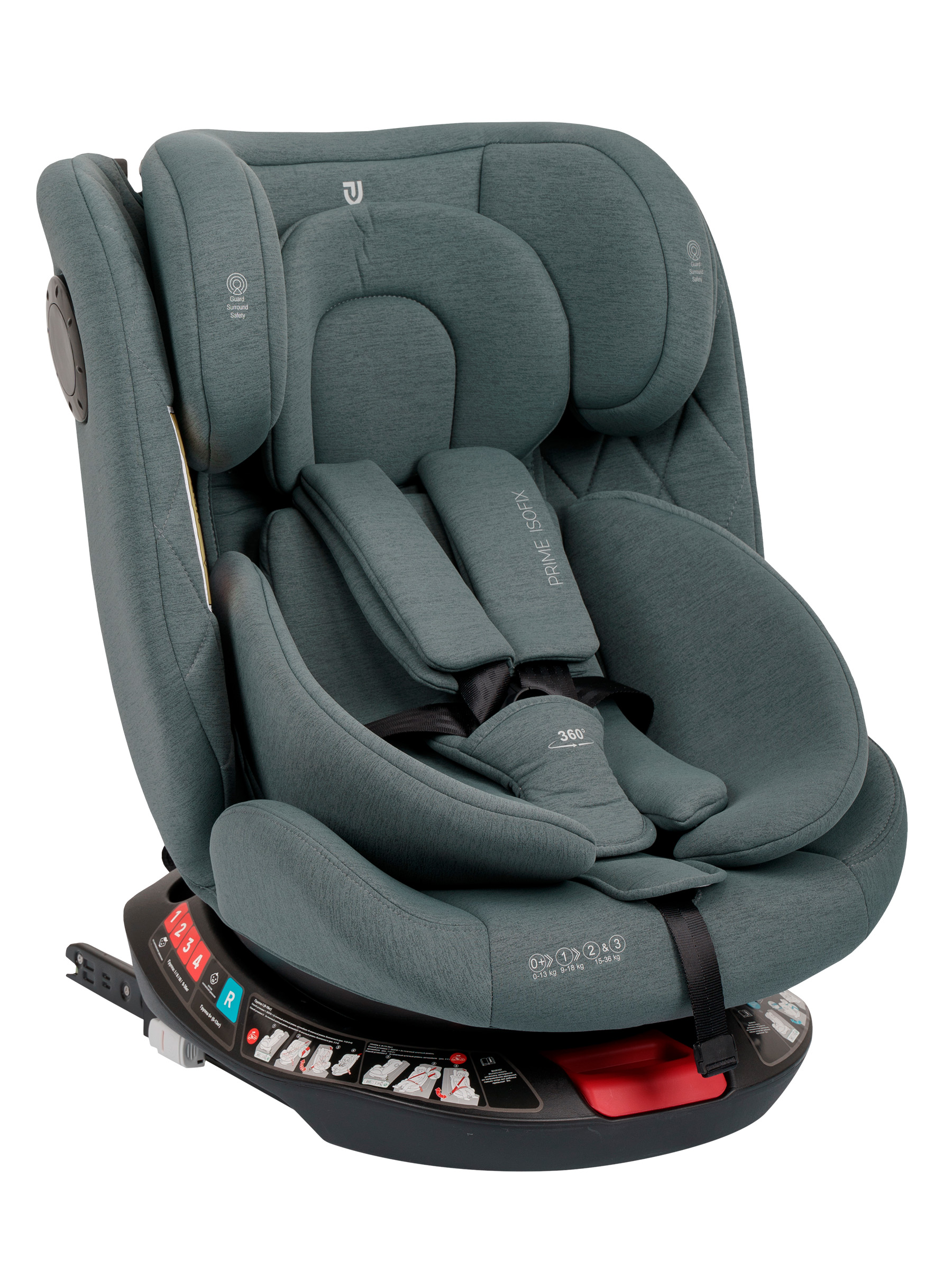 Автокресло JOVOLA Prime Isofix темно-зеленый Isofix 0+/1/2/3 (0-36 кг) - фото 2