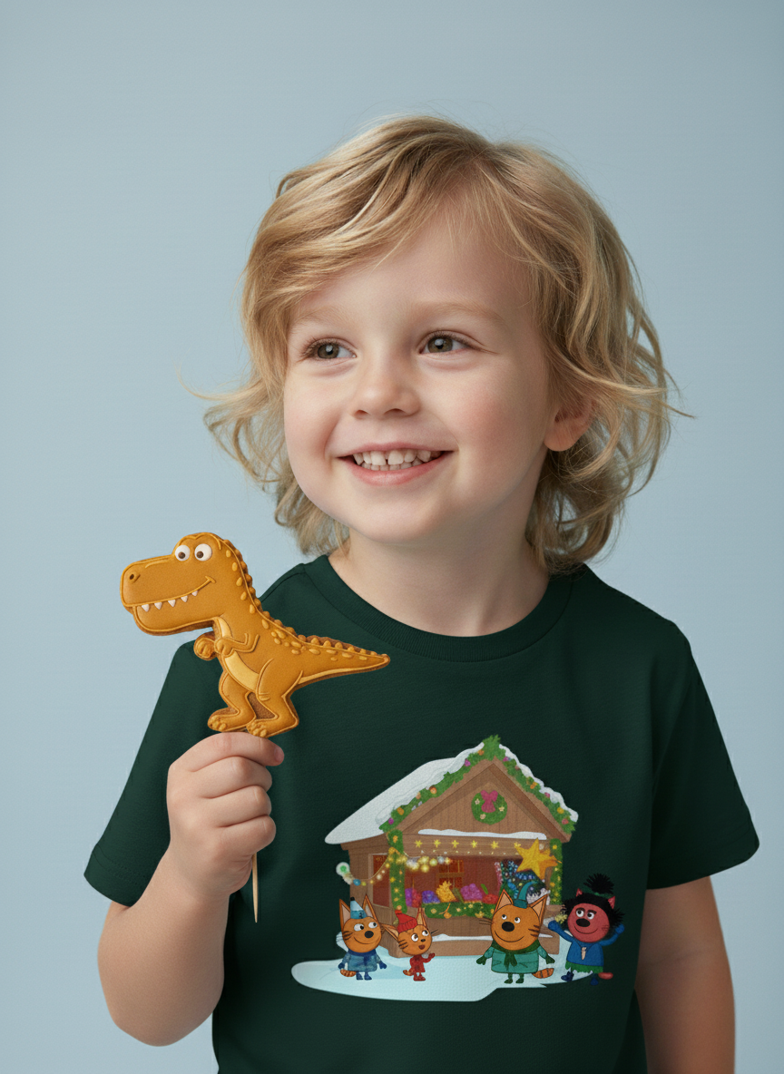 Футболка Три кота TK24252401/темно-зеленый - фото 2