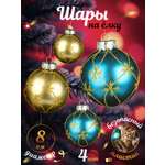 Набор ёлочных украшений Весёлый хоровод Шары 4 штуки с рисунком