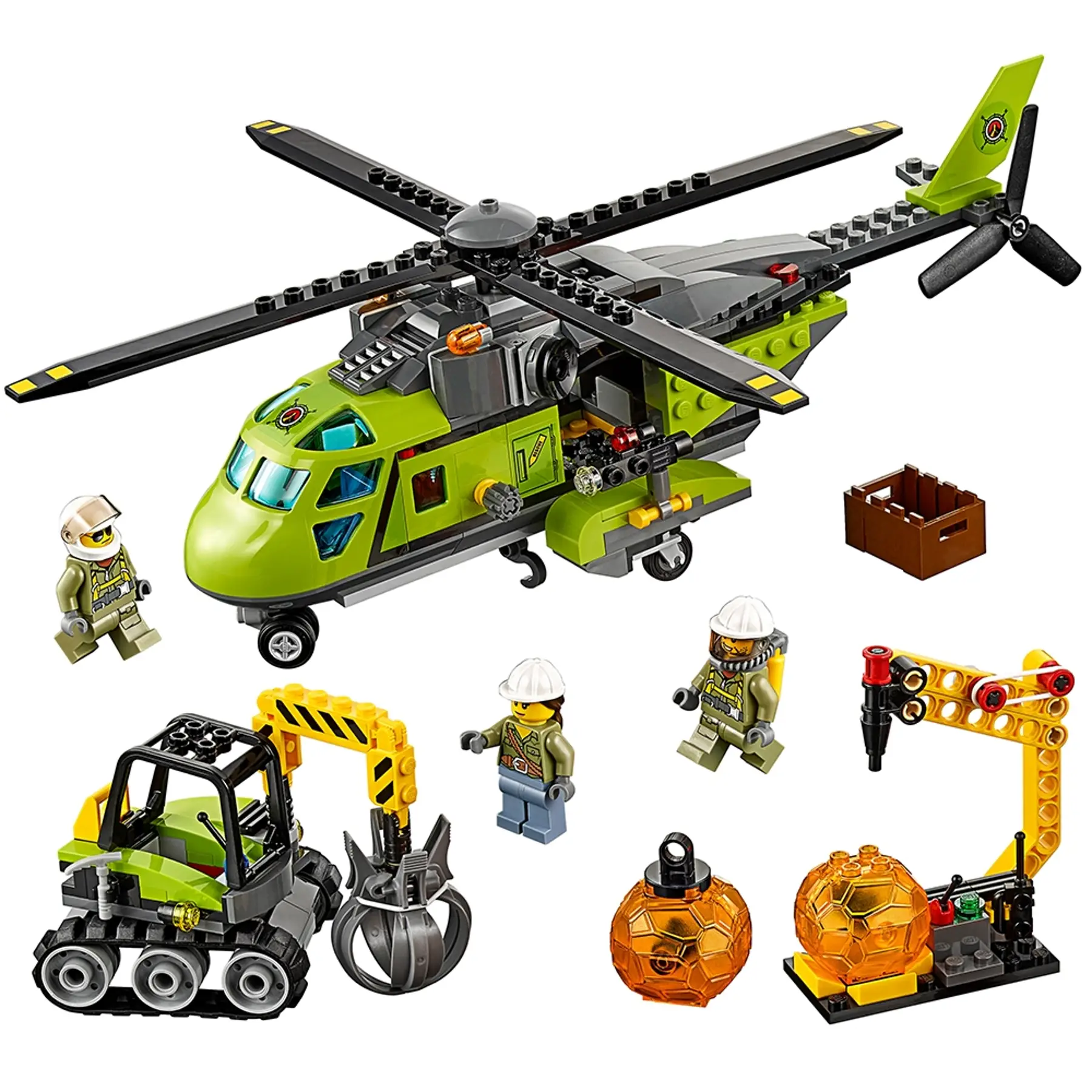 Конструктор LEGO City «Вертолет снабжения вулкана» 330 дет. - фото 2