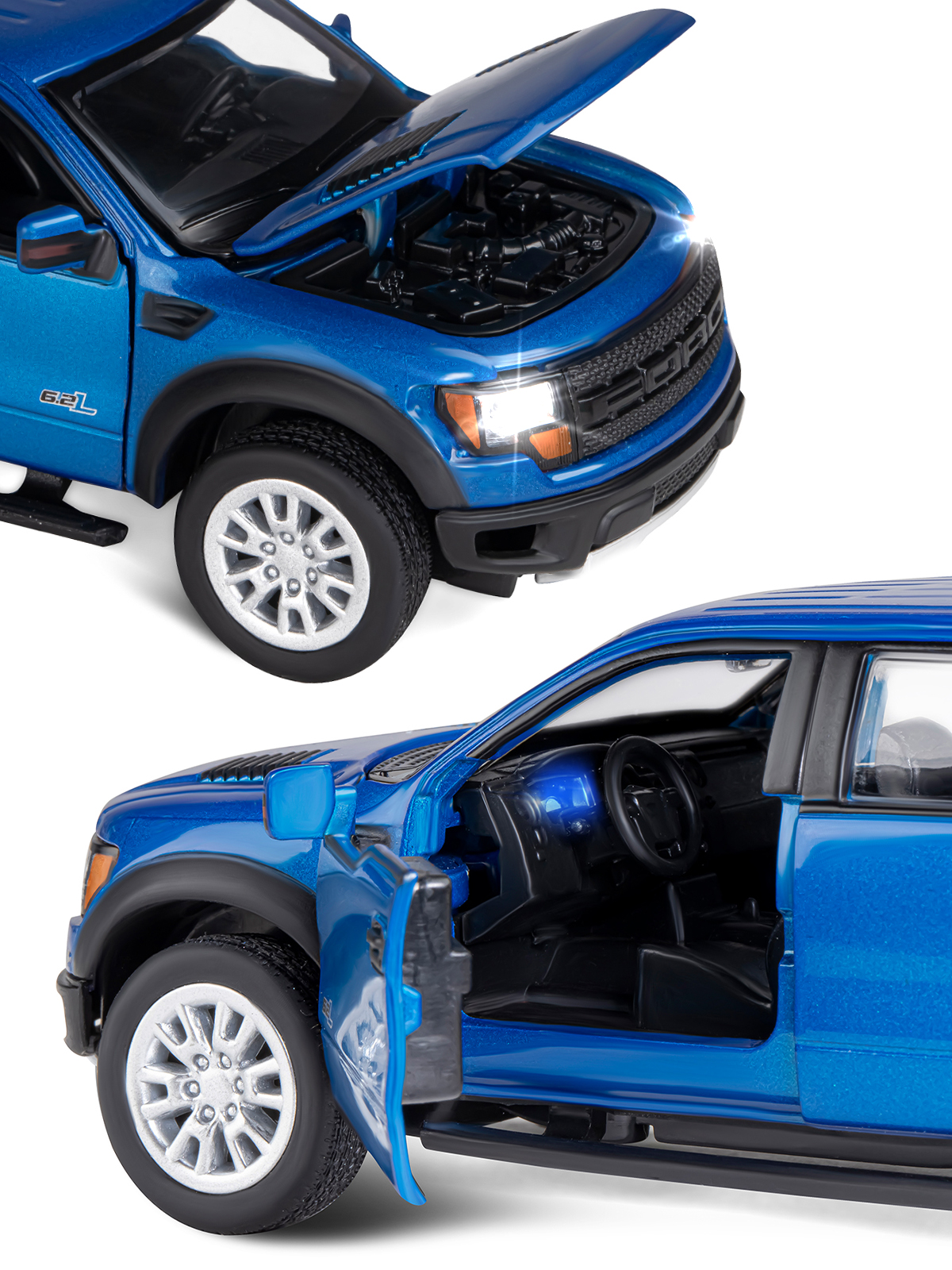 Пикап АВТОпанорама Ford F 150 SVT Raptor 1:34 JB1251395 - фото 9
