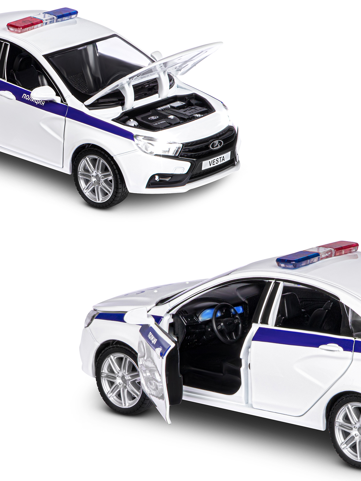 Полицейская машина АВТОпанорама LADA Vesta 1:24 JB1251151 - фото 9