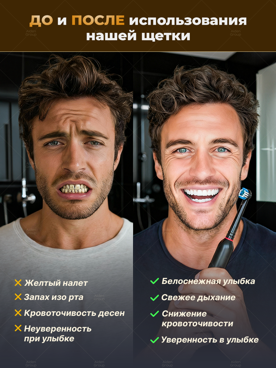 Зубная щетка электрическая Aiden Group от 8 лет - фото 6