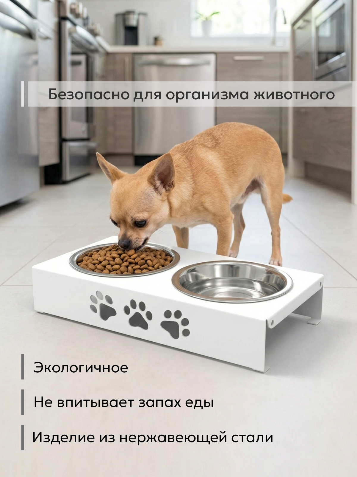 Миска для животных двойная РЭМО Дружок 1 - фото 4