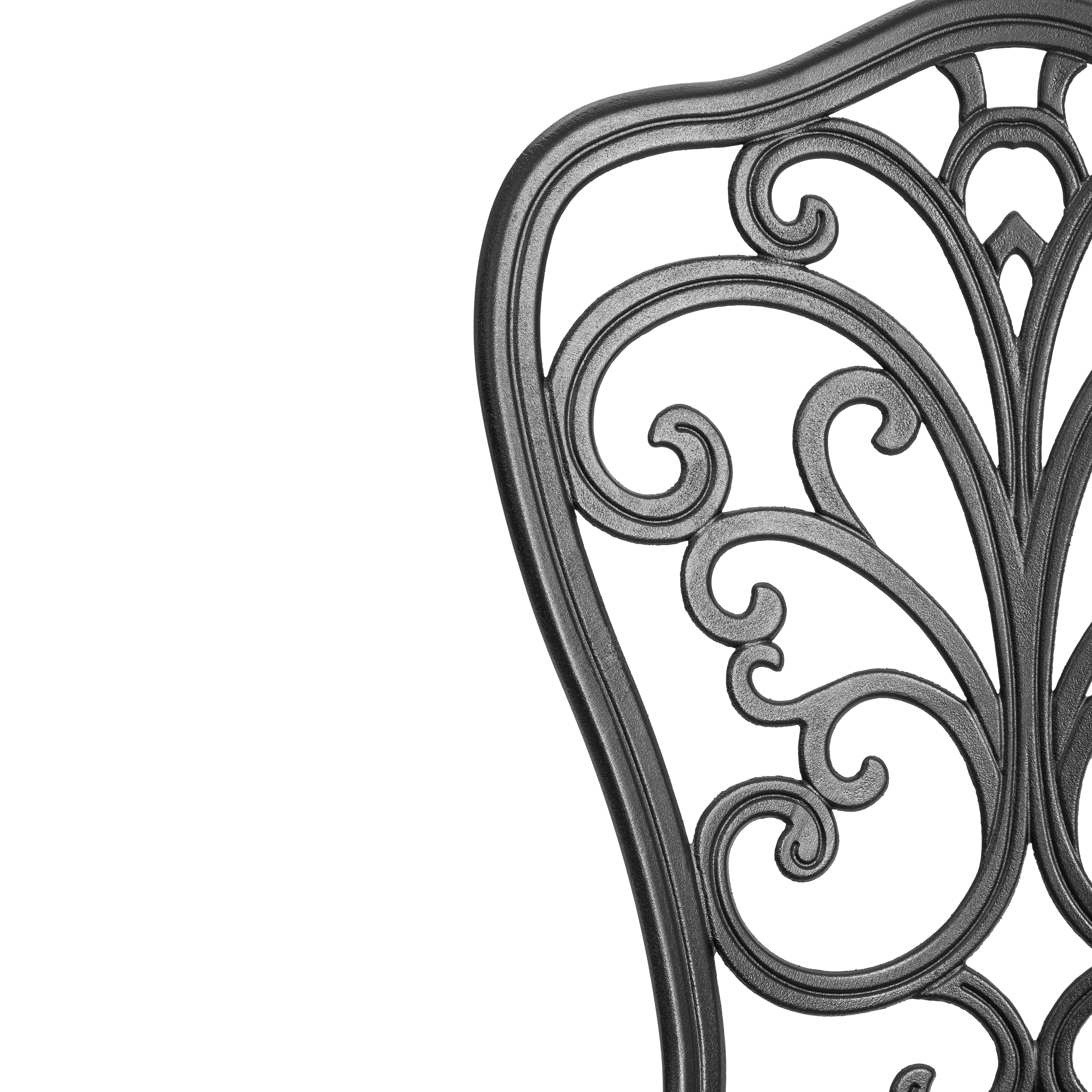 Комплект садовой мебели TETCHAIR Романс (стол+2 стула), алюминиевый сплав, D60/H67, 53х41х89см, черный - фото 11