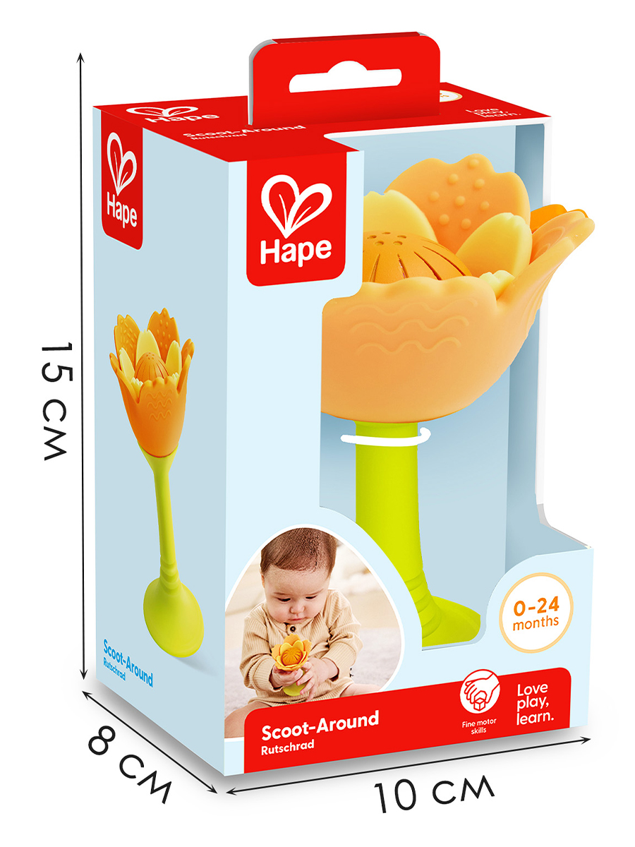 Игрушка Hape погремушка Оранжевый цветок - фото 8
