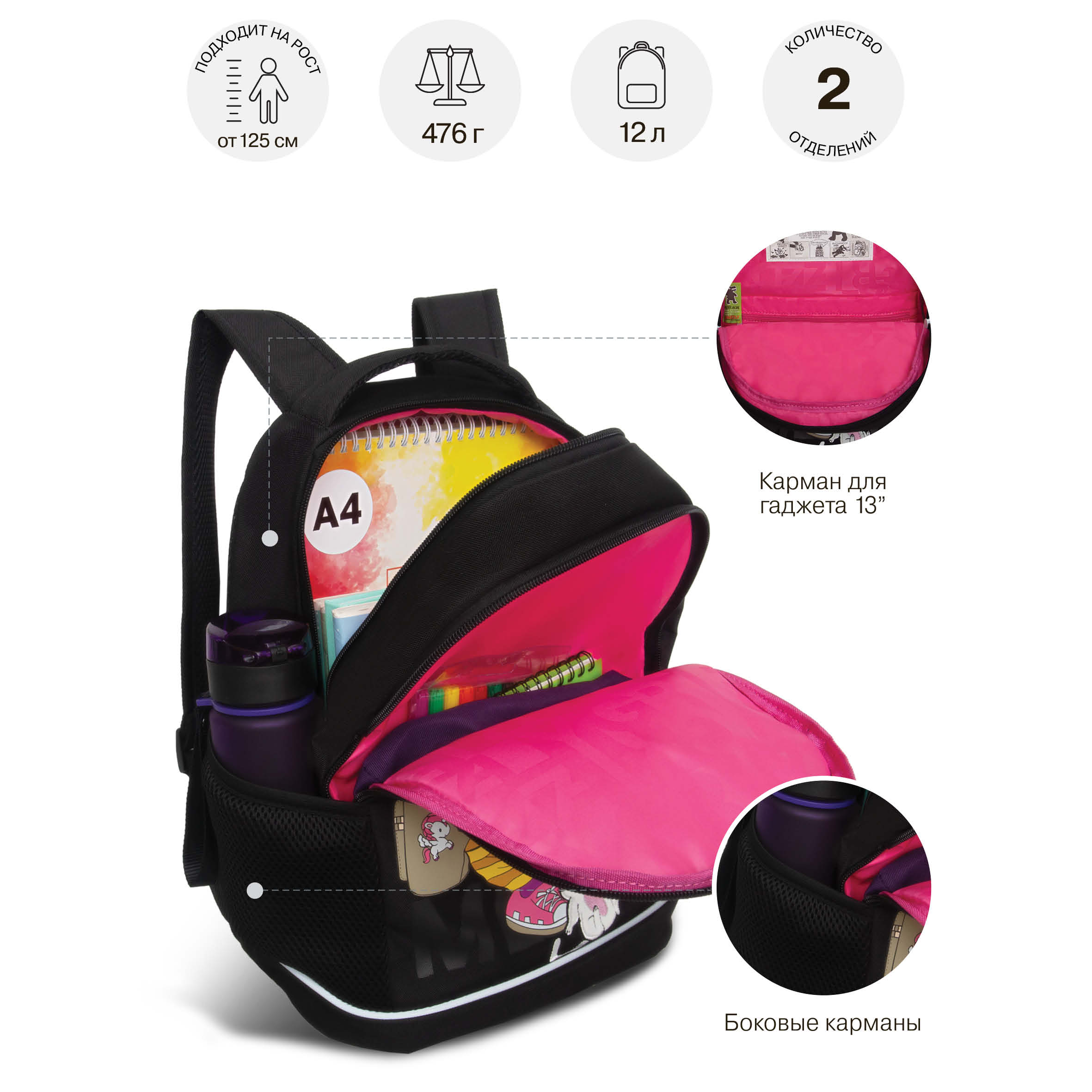 Рюкзак Grizzly для девочки - фото 7