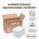 Пелёнки одноразовые INSEENSE 60х60 см 80 шт.
