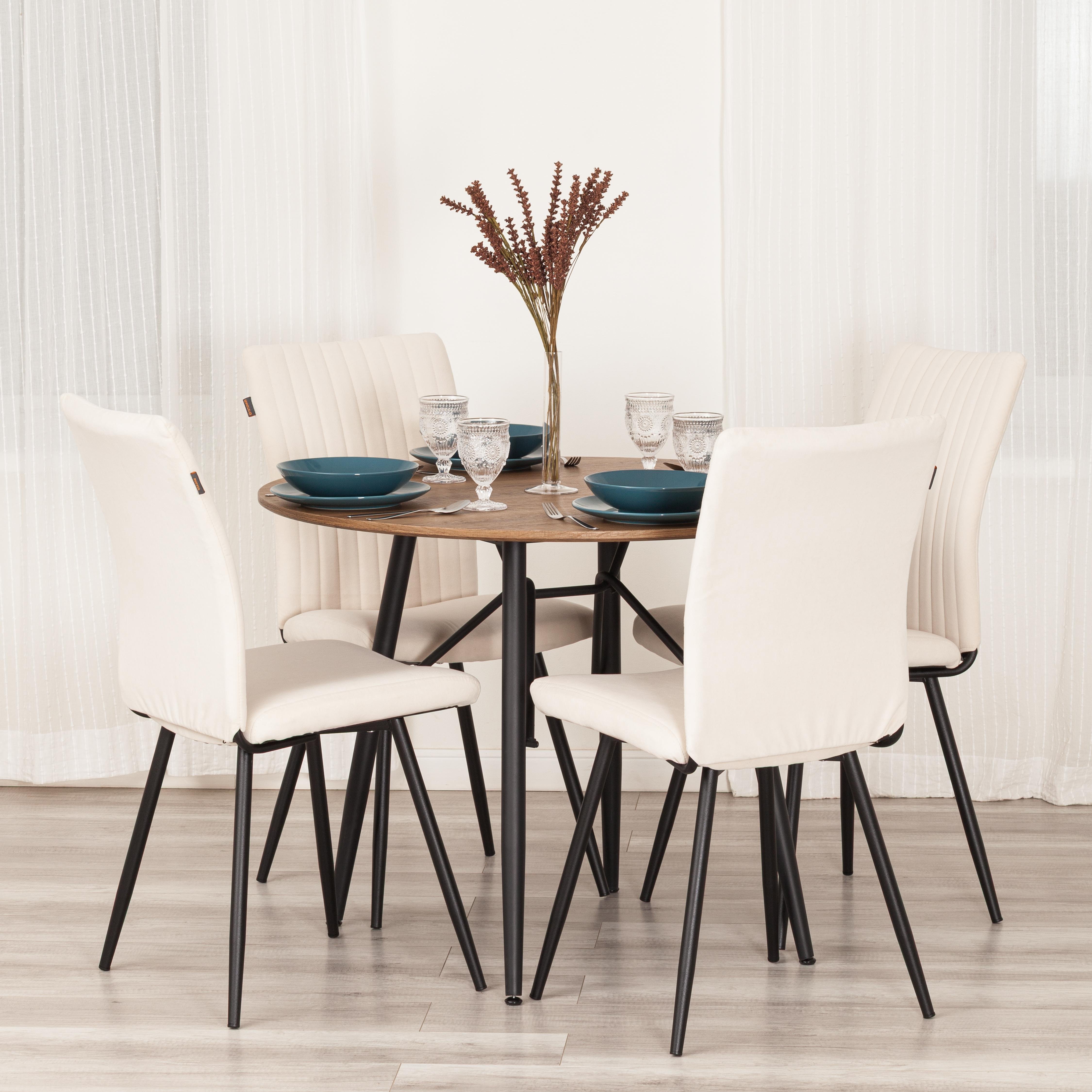 Стул TETCHAIR велюр молочный/черный 1 шт. - фото 2