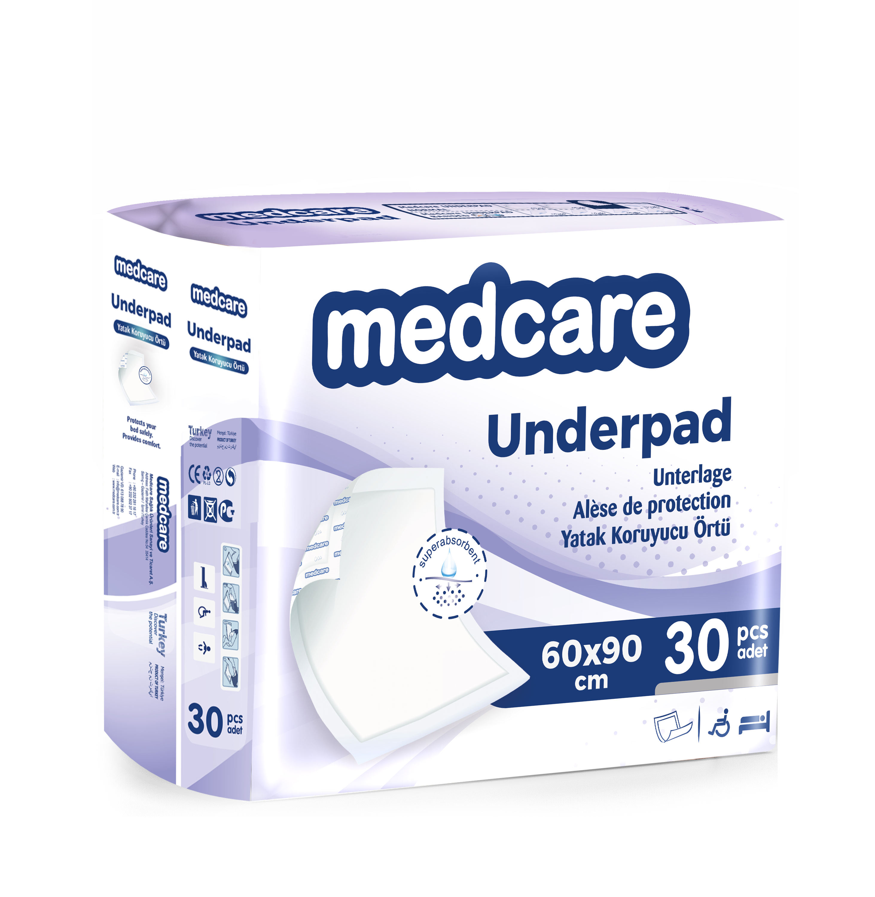 Пелёнки одноразовые MedCare 60х90 см 30 шт. - фото 1