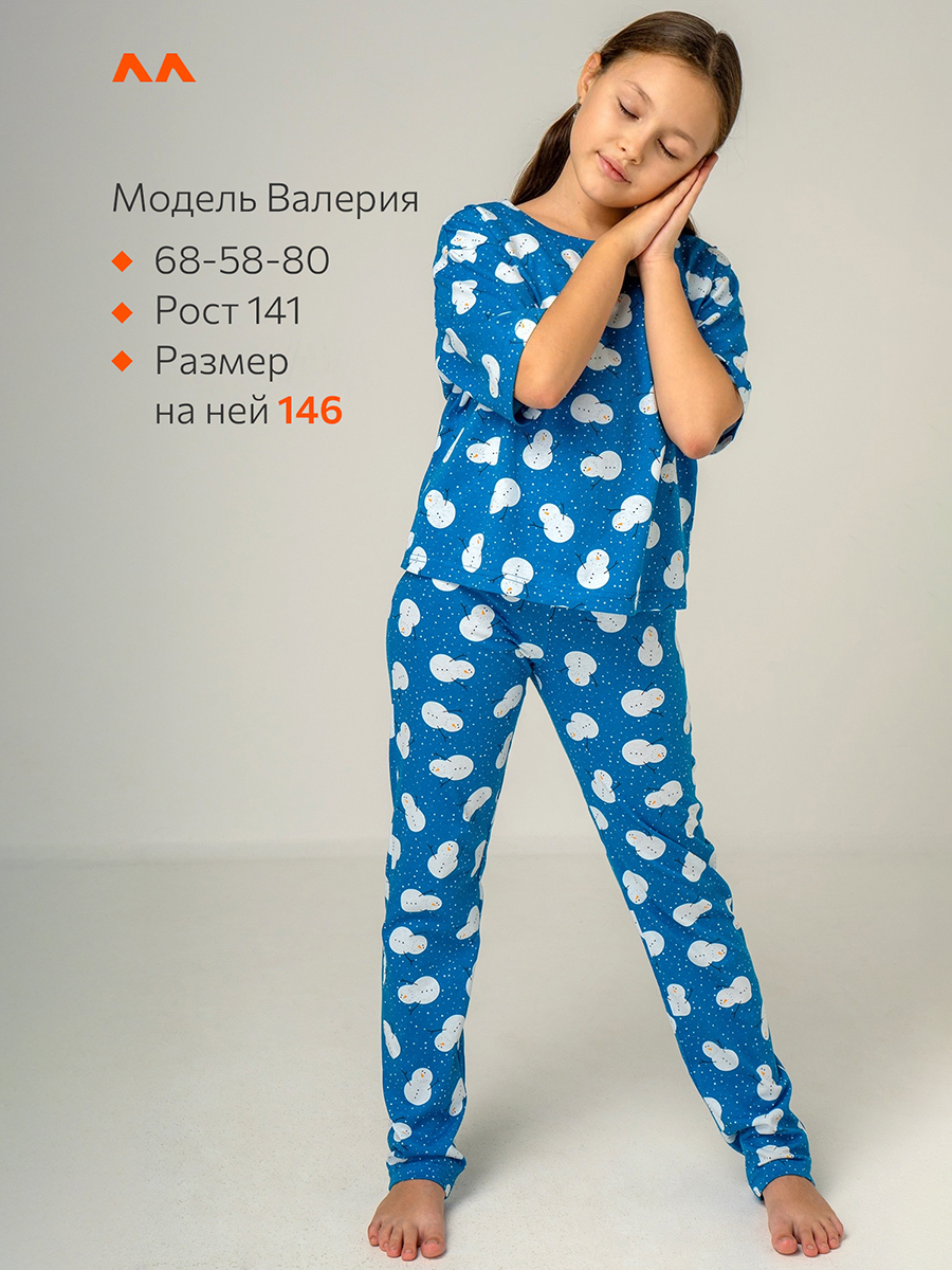 Пижама HappyFox HF6000DSPснеговики.на.синем - фото 3