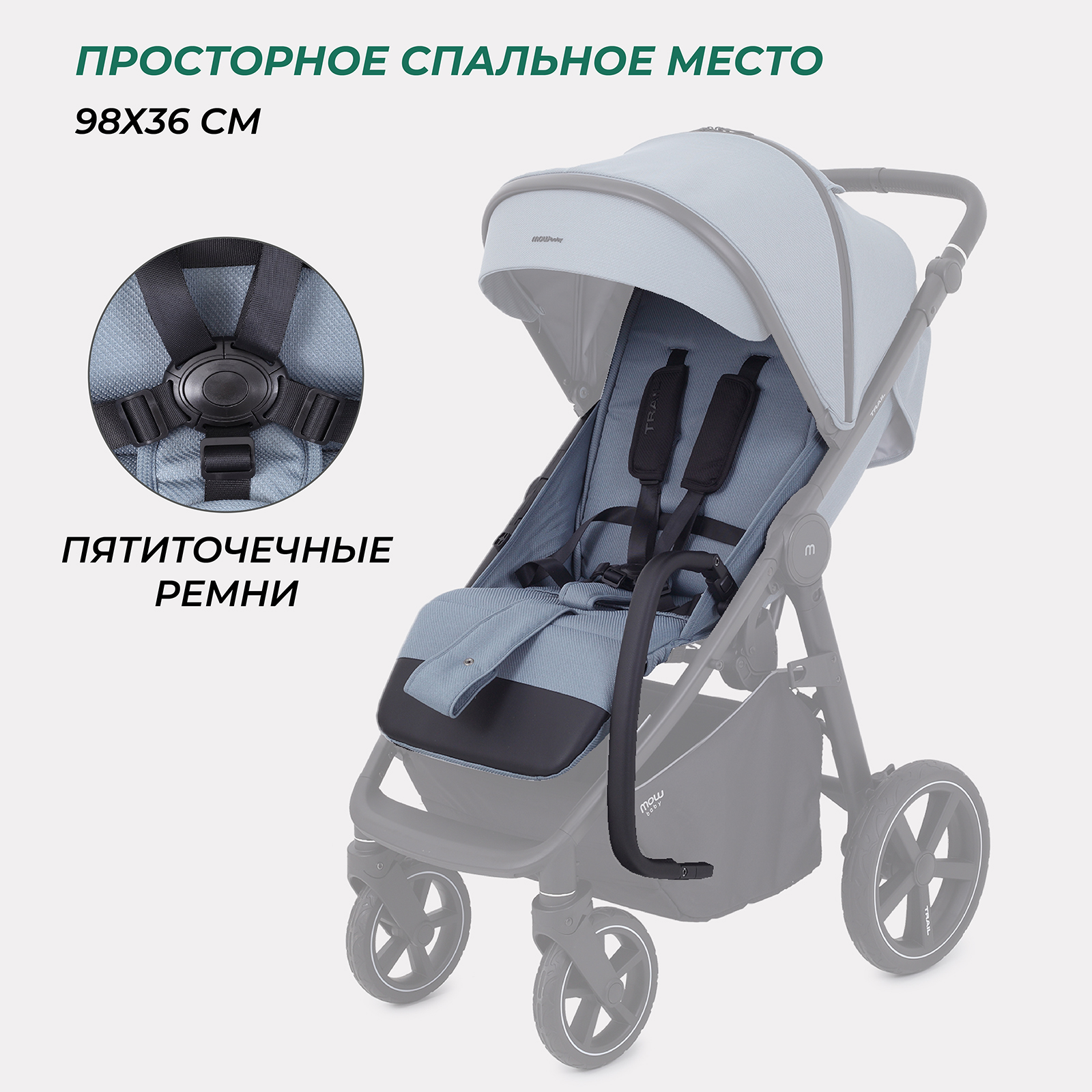 Коляска прогулочная MOWbaby Trail - фото 6