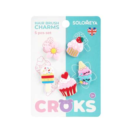 Solomeya Набор украшений для расчески, Мороженое, 5 шт./Set of charms for hair brush, Ice Cream, 5 pcs.