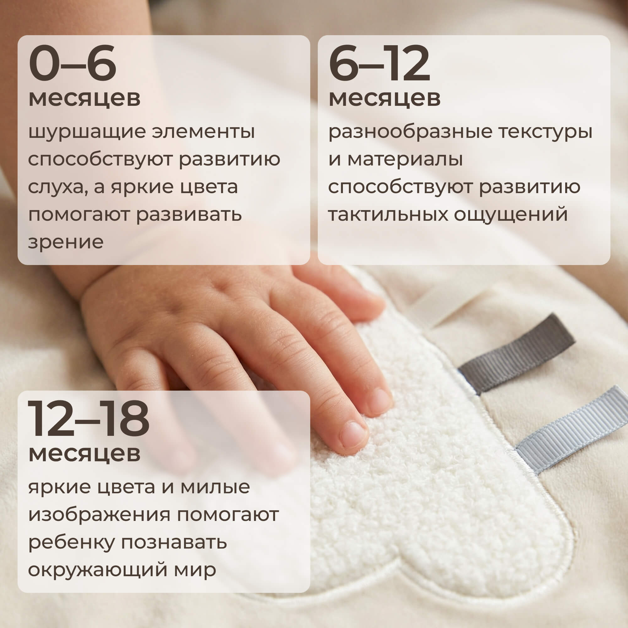 Коврик UNIX Kids с дугами Bear on the moon развивающий - фото 7