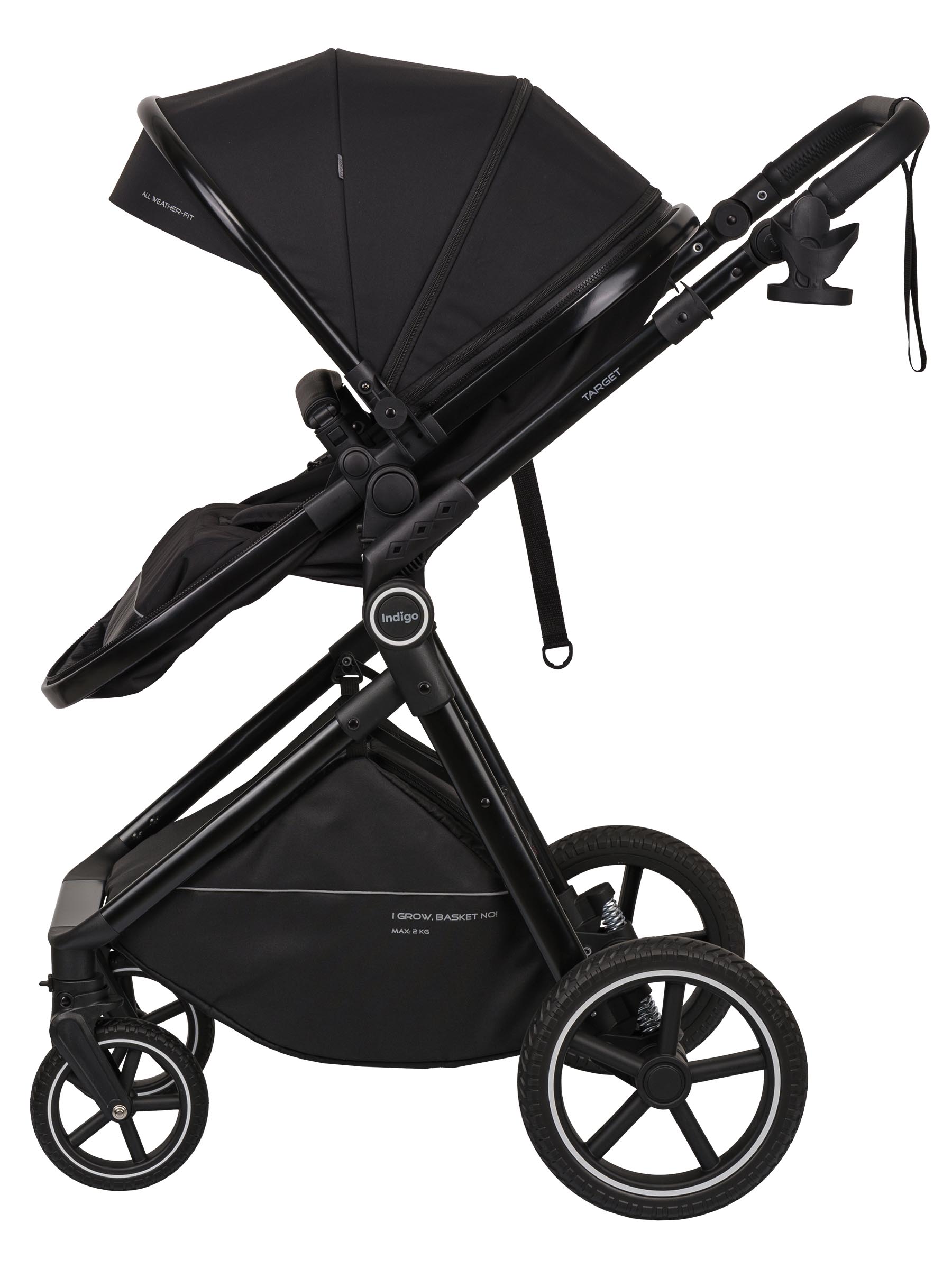 Коляска трансформер Indigo TARGET 3в1 черный - фото 26