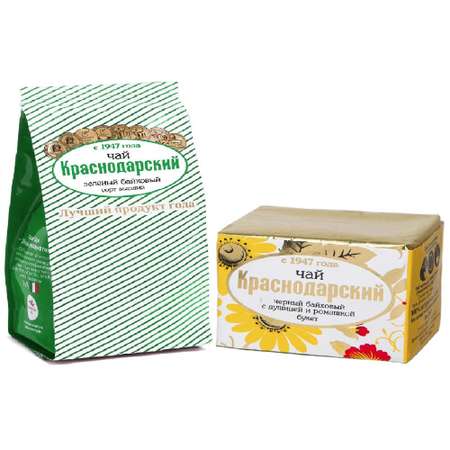 Набор чая Краснодарский Краснодарский Листовой черный с ромашкой и душицей зеленый классический