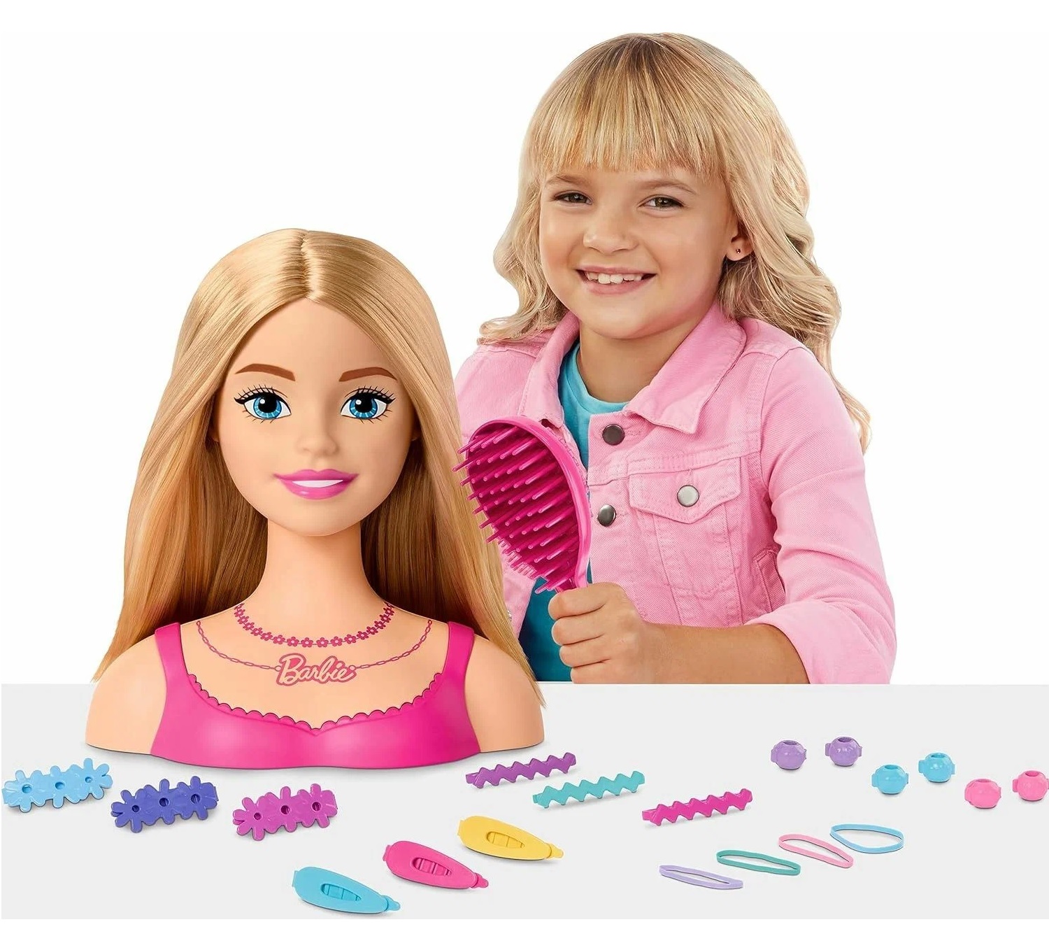 Игрушка Barbie торс для причесок Mattel Блондинка и аксессуары - фото 7