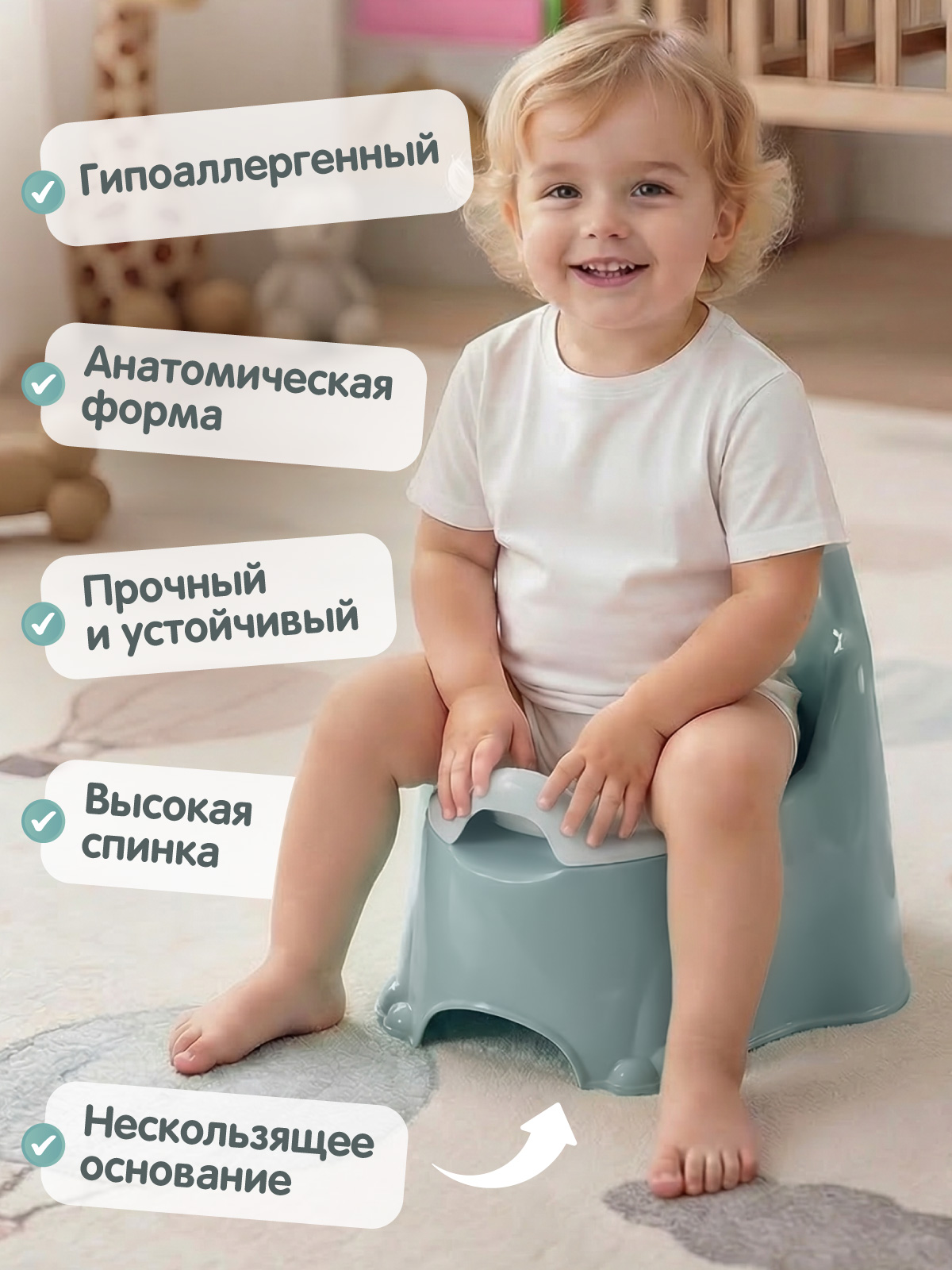 Горшок Компания Друзей пыльно-голубой голубой - фото 2