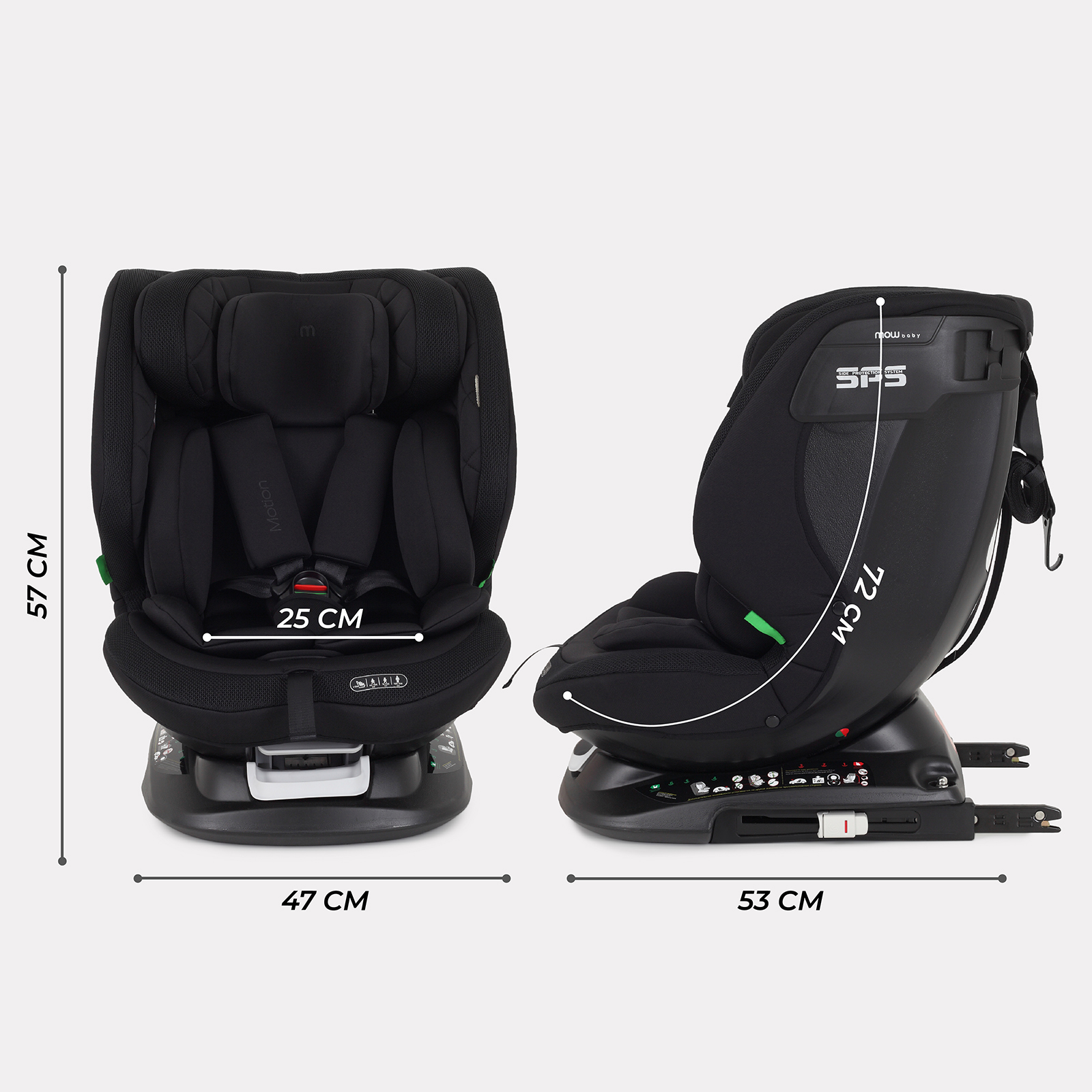 Автокресло MOWbaby Motion Isofix 0+/1/2/3 (0-36 кг) черный - фото 2