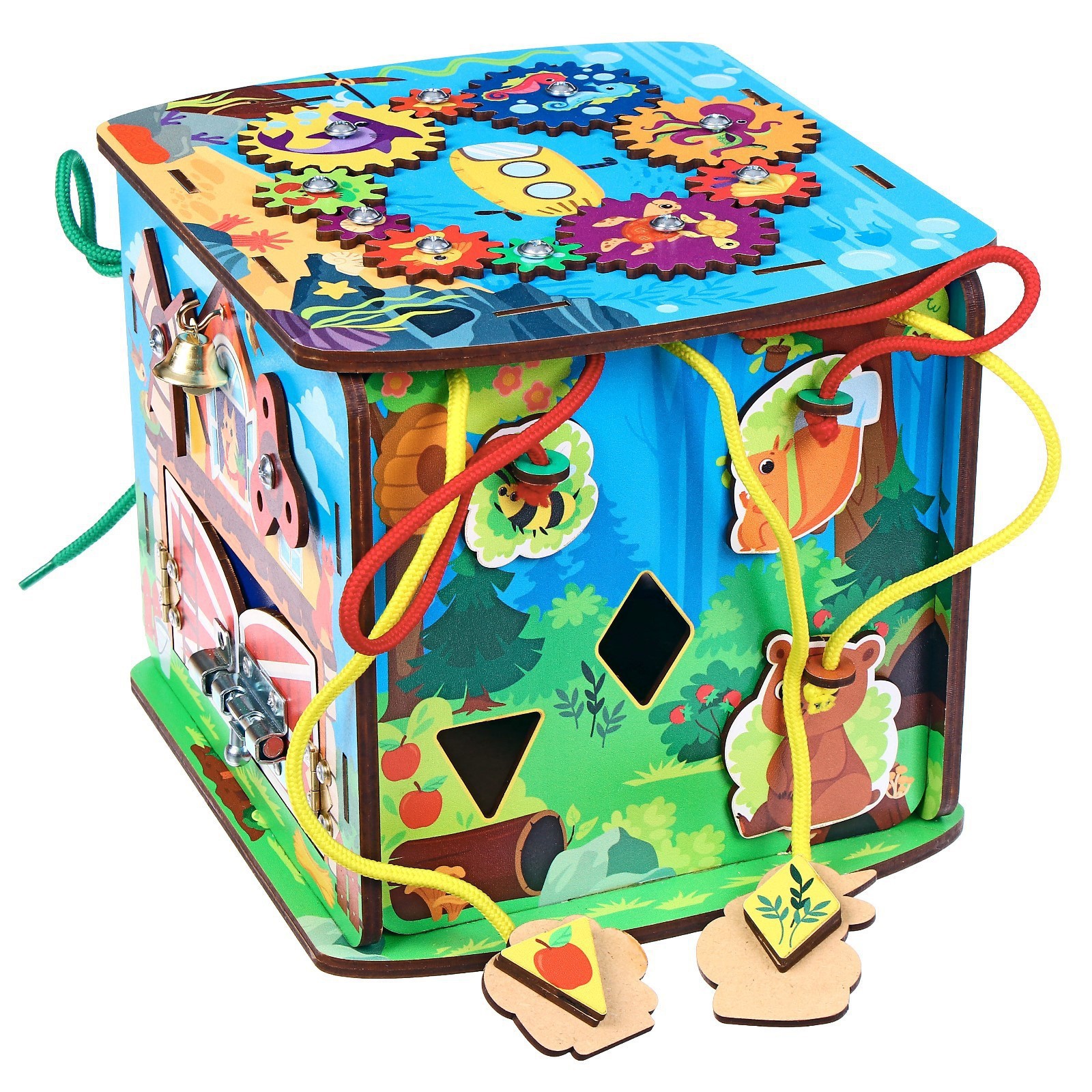 Игрушка Лесная мастерская бизиборд Играем со зверятами - фото 6