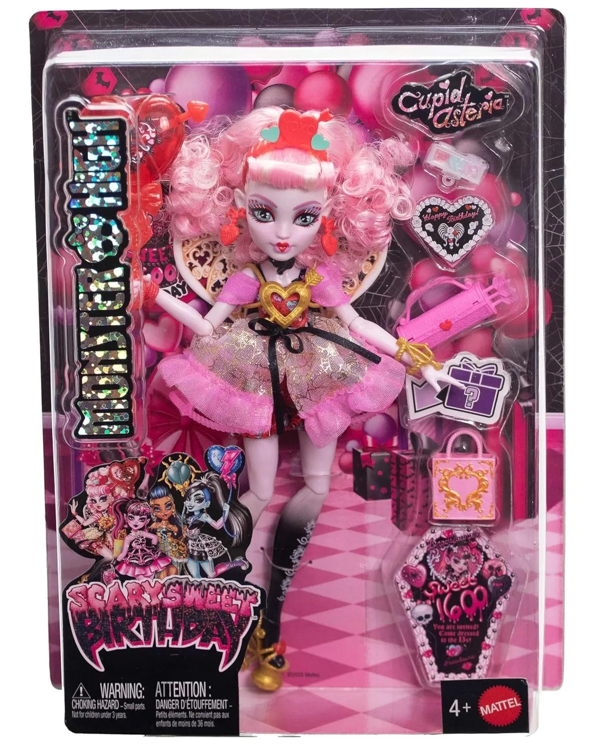 Кукла модельная Monster High Scary Sweet Birthday MATTEL Купидон Астерия высота 28 см JBG77 - фото 1