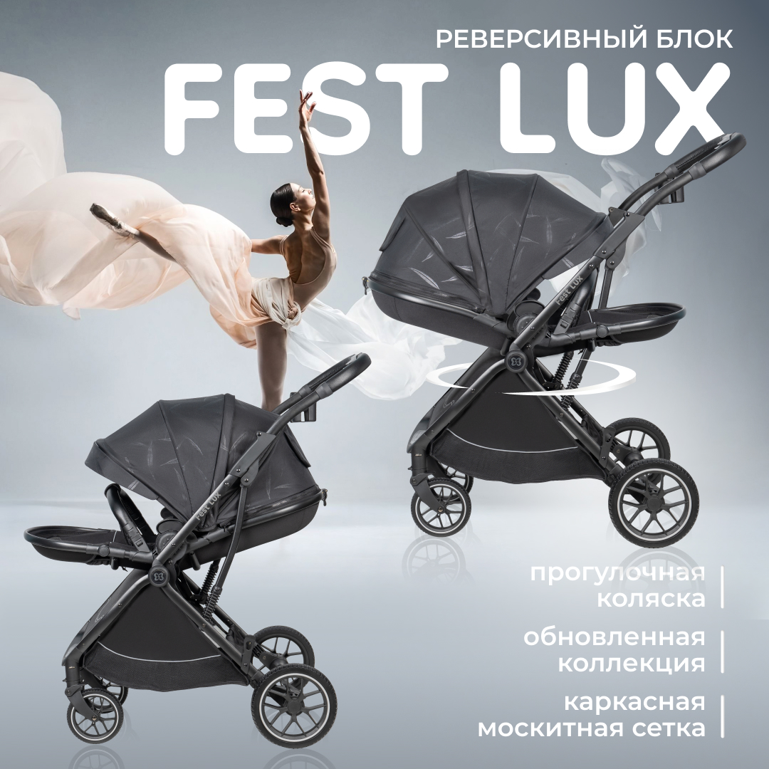 Коляска прогулочная Farfello Fest Lux черный - фото 1