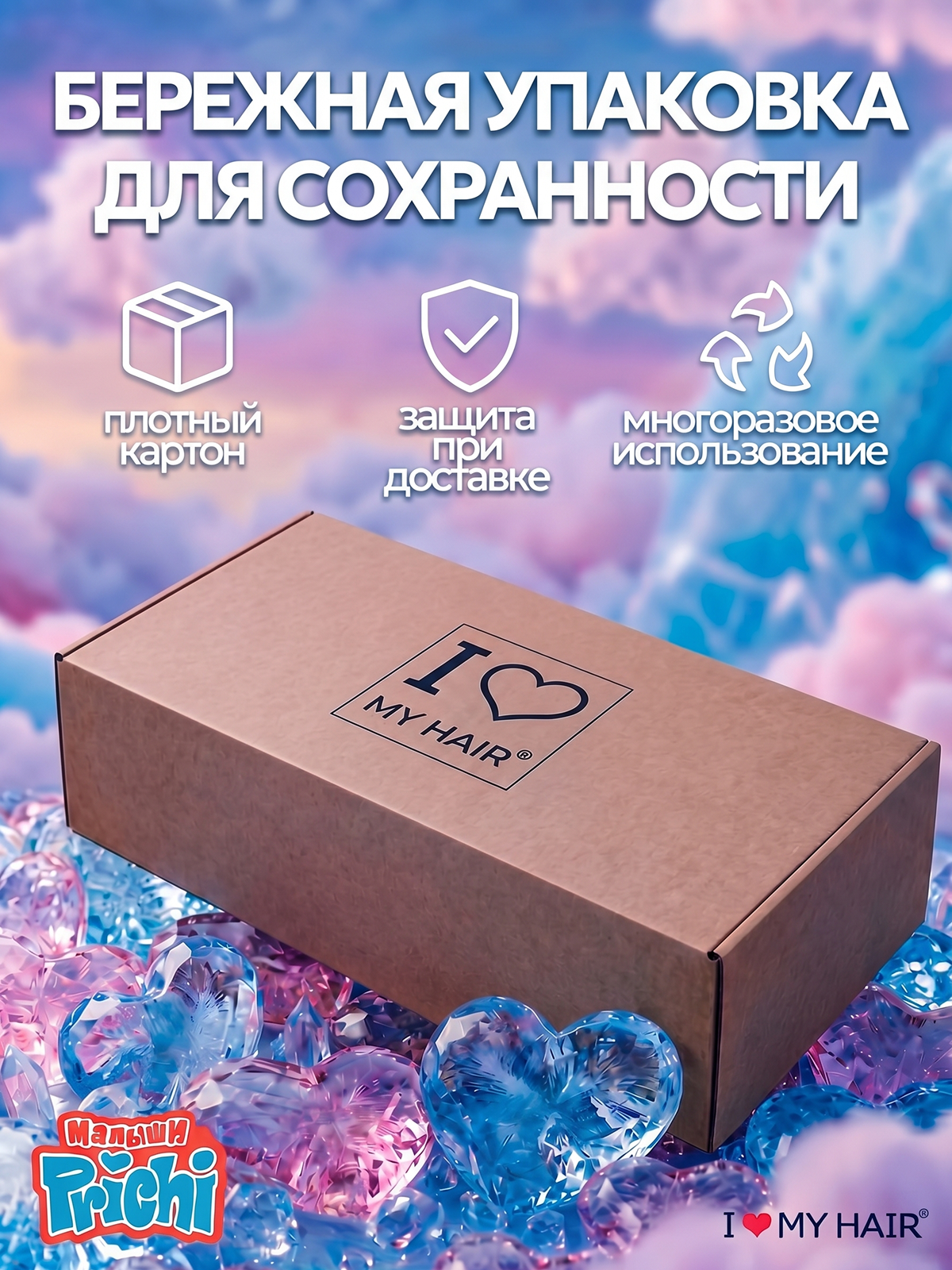 Набор массажная расческа, расческа, щетка I LOVE MY HAIR синий искусственная щетина 2 предм. - фото 6