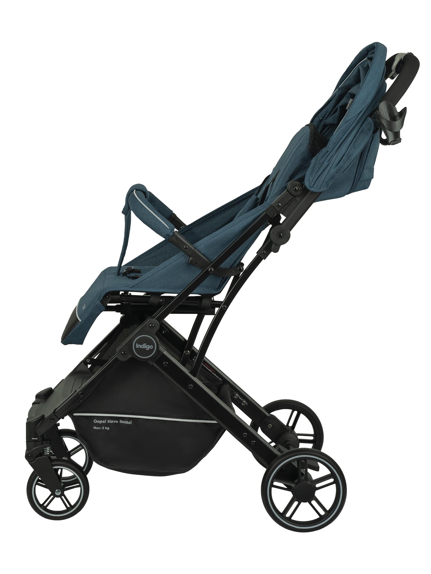 Коляска прогулочная Indigo Trip для путешествий синий - фото 16