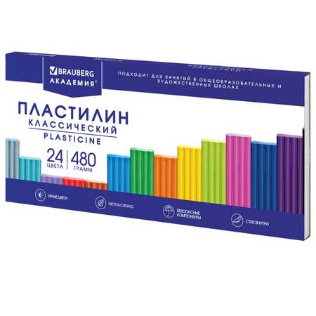 Пластилин Brauberg 24 цв.