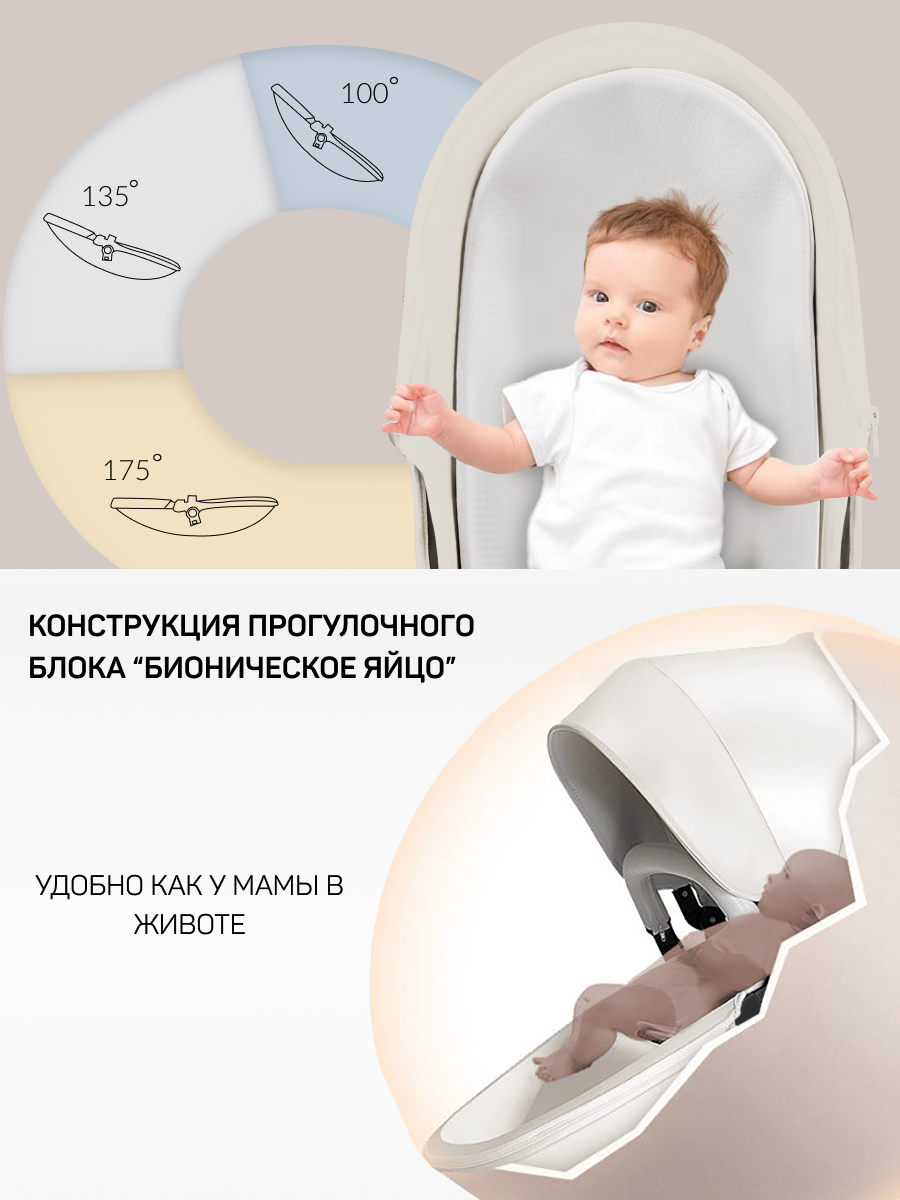 Коляска трансформер Aimile Spring белый - фото 3