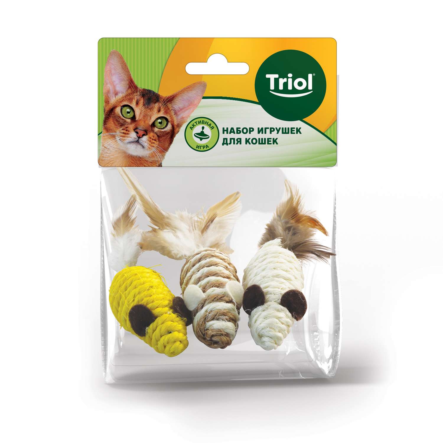 Набор игрушек для кошек Triol Активная игра 17 3 мыши 5.5см - фото 1