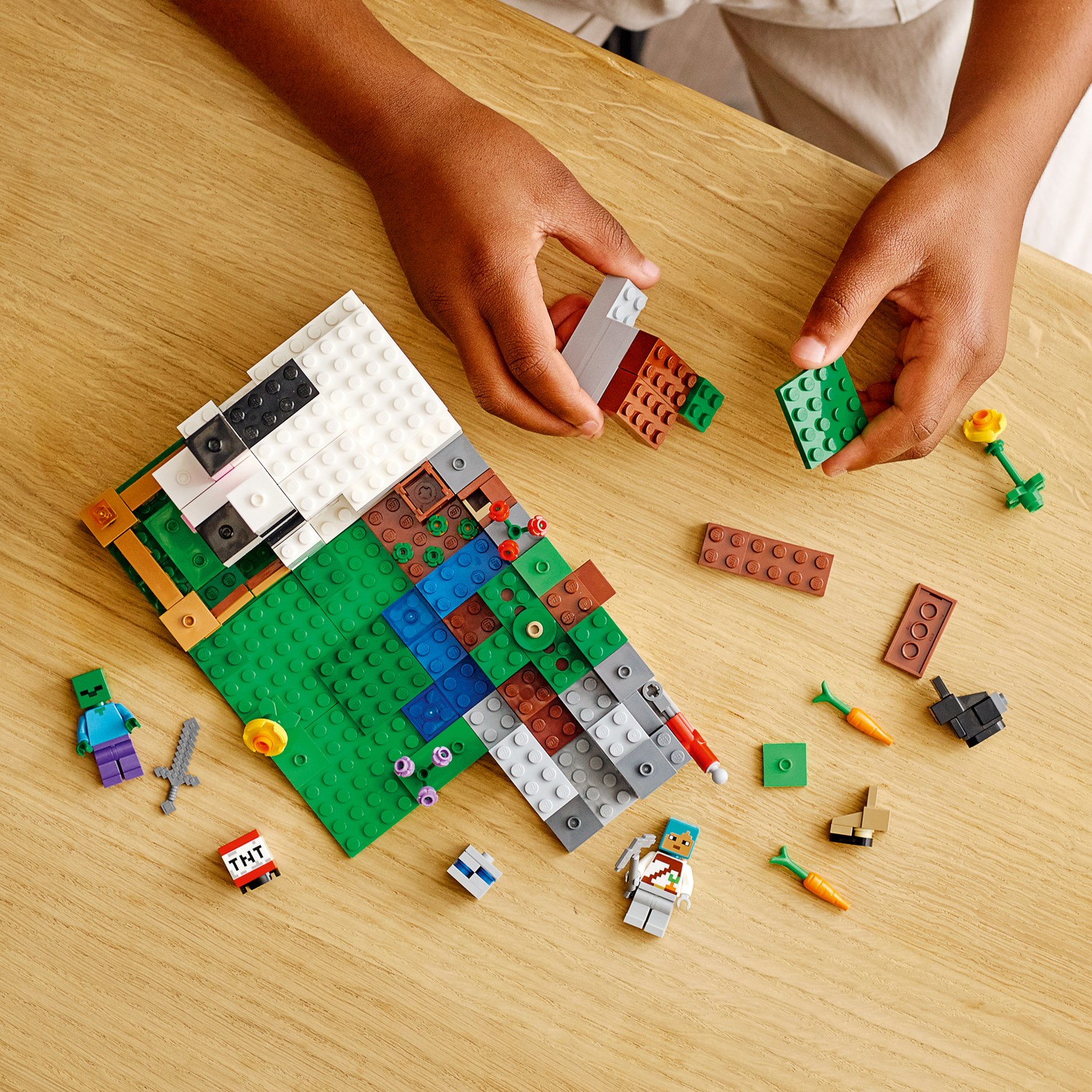 Конструктор LEGO Minecraft Кроличье ранчо блочный - фото 9