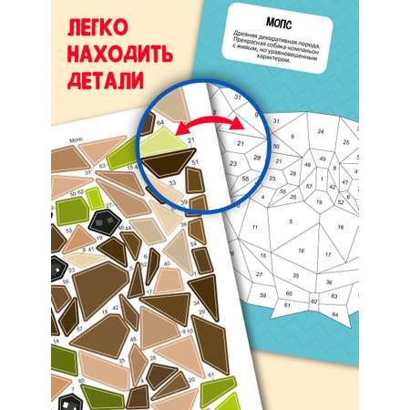 Раскраска Проф-Пресс наклейками по номерам. 4 картинки. А4. Собаки