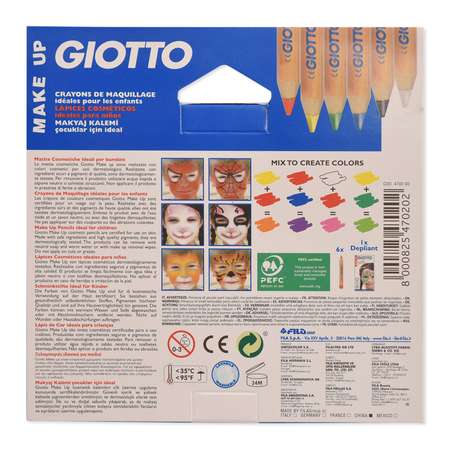 Аквагрим GIOTTO карандаши-мелки 6 цв.