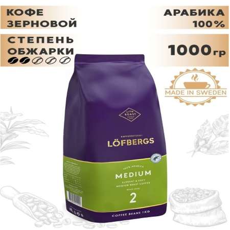Кофе в зернах Lofbergs Medium Roast 1кг