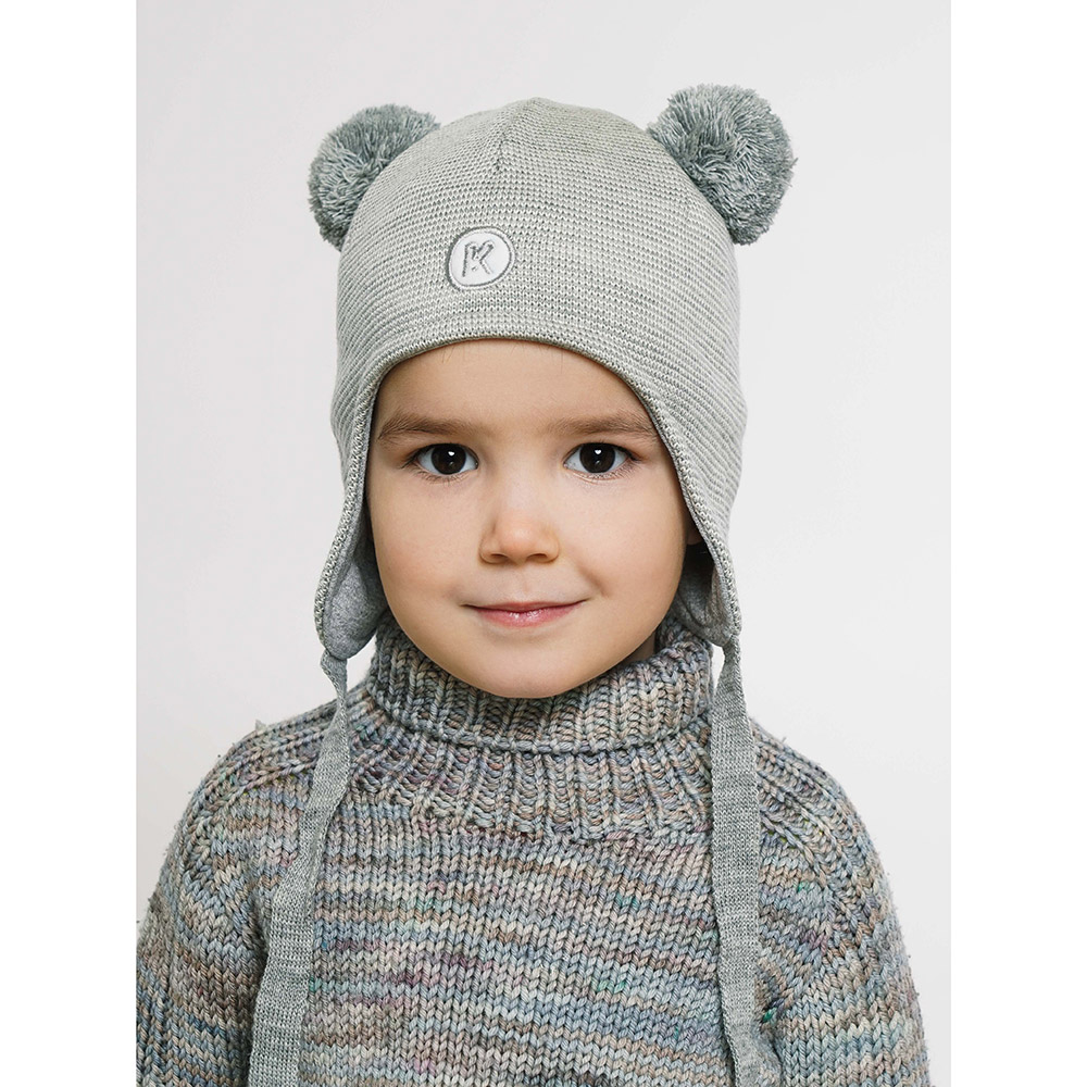 Шапка ПриКиндер M3-1957 Цвет: Светло-серый/молочный - фото 2